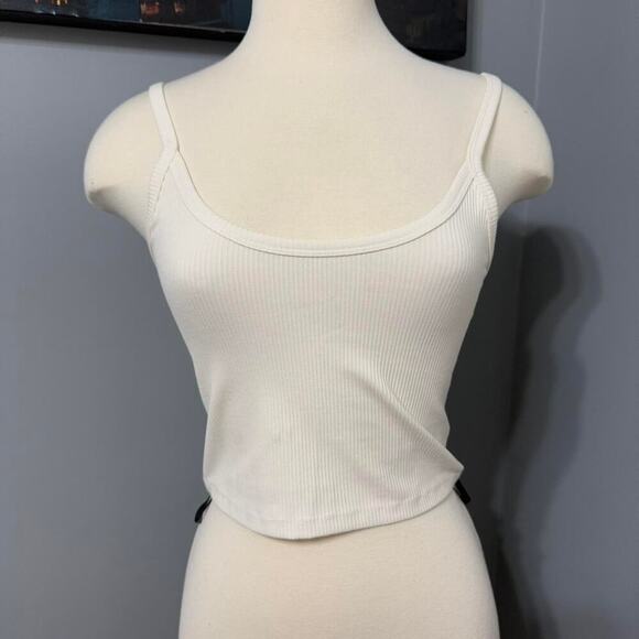 Forever 21 Ribbed Knit Tank Top, Cream/White - Picture 1 of 4